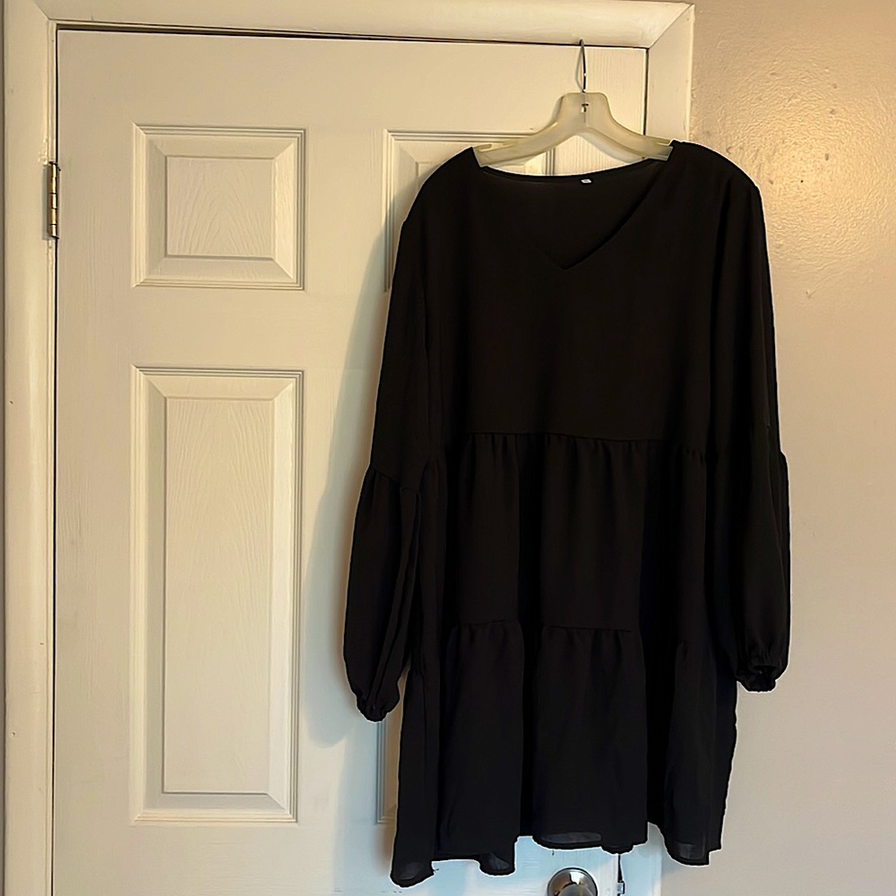 NEVER WORN. Long sleeve short, black formal dress